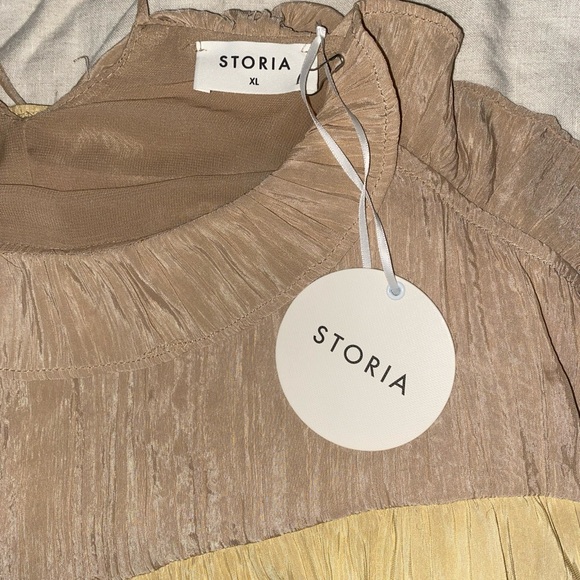 NWT Storia Tiered Rainbow Midi Dress Women’s Size XL New - Picture 3 of 11